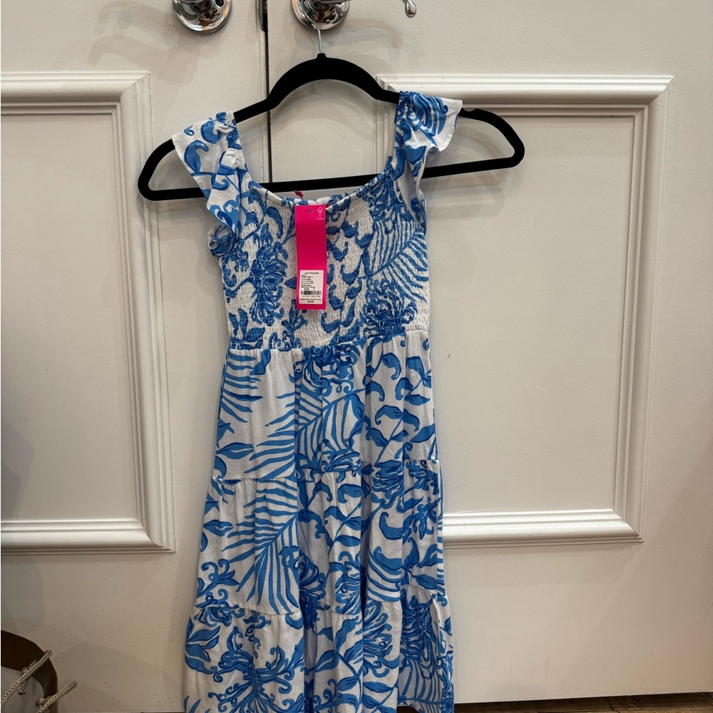 Lilly Pulitzer Blue and White Smocked Dress